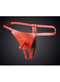 Красные кожаные универсальные трусики со штырьком для насадок - Sitabella - купить с доставкой в Ярославле