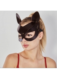 Коричневая кожаная маска  Кошечка - Sitabella - купить с доставкой в Ярославле