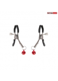 Серебристые зажимы на соски с шариками - Notabu - купить с доставкой в Ярославле