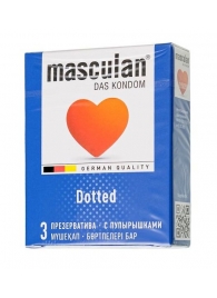 Презервативы с пупырышками Masculan Dotted - 3 шт. - Masculan - купить с доставкой в Ярославле