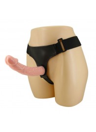 Гладкий фаллоимитатор с крупной головкой на ремешках - 19,7 см. - Baile - купить с доставкой в Ярославле