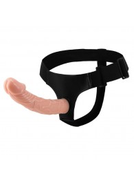 Гладкий фаллоимитатор с крупной головкой на ремешках - 19,7 см. - Baile - купить с доставкой в Ярославле