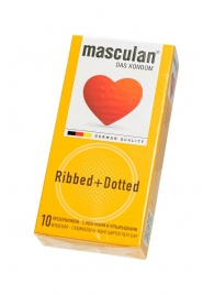 Презервативы с колечками и пупырышками Masculan Ribbed+Dotted - 10 шт. - Masculan - купить с доставкой в Ярославле