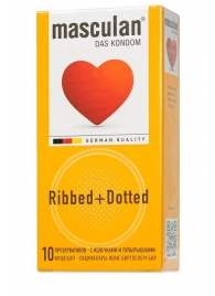 Презервативы с колечками и пупырышками Masculan Ribbed+Dotted - 10 шт. - Masculan - купить с доставкой в Ярославле