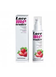 Съедобное согревающее массажное масло Love Me Tender Strawberry с ароматом клубники - 100 мл. - Love to Love - купить с доставкой в Ярославле
