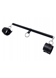 Черная распорка для ног с кожаными манжетами - Pecado - купить с доставкой в Ярославле