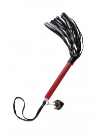 Черно-красная кожаная плеть - 50 см. - Pecado - купить с доставкой в Ярославле