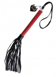 Черно-красная кожаная плеть - 50 см. - Pecado - купить с доставкой в Ярославле