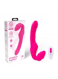 Розовый безремневой страпон на радиоуправлении Strapless Together - 22 см. - Together Toy - купить с доставкой в Ярославле