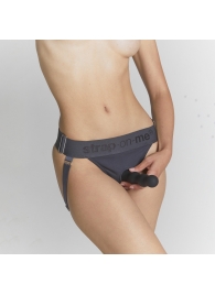 Серые трусики для фиксации насадок Strap-on-me Harness Lingerie Unique - Strap-on-me - купить с доставкой в Ярославле