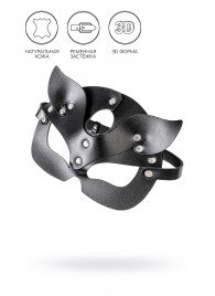 Черная кожаная рельефная маска кошки - Pecado - купить с доставкой в Ярославле