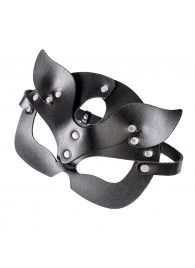 Черная кожаная рельефная маска кошки - Pecado - купить с доставкой в Ярославле