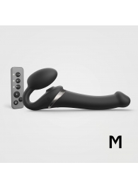 Черный безремневой страпон Multi Orgasm Size M с клиторальной стимуляцией - Strap-on-me - купить с доставкой в Ярославле