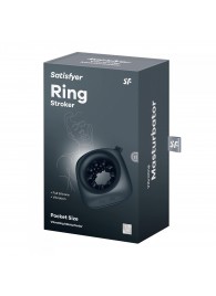 Черный мужской вибромассажер Ring Stroker - Satisfyer - в Ярославле купить с доставкой