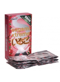 Презервативы Sagami Xtreme Strawberry c ароматом клубники - 10 шт. - Sagami - купить с доставкой в Ярославле