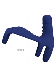 Синяя вибронасадка на пенис Vibrating Penis Sling - Baile - в Ярославле купить с доставкой