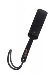 Черный твердый пэддл из натуральной кожи и дерева - 33 см. - Pecado - купить с доставкой в Ярославле