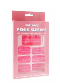 Набор из 7 розовых насадок на пенис ONE-A-DAY PENIS SLEEVES PINK - Seven Creations - в Ярославле купить с доставкой