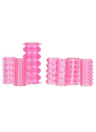 Набор из 7 розовых насадок на пенис ONE-A-DAY PENIS SLEEVES PINK - Seven Creations - в Ярославле купить с доставкой