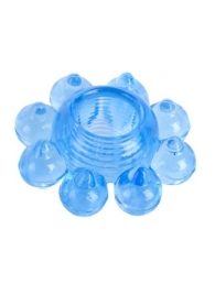 Голубая гелевая насадка-цветок - Toyfa Basic - в Ярославле купить с доставкой