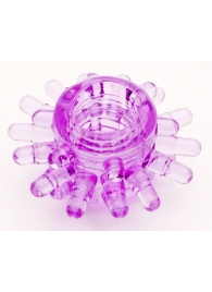 Фиолетовое гелевое эрекционное кольцо с шипиками - Toyfa Basic - в Ярославле купить с доставкой