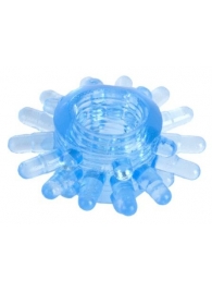 Голубая гелевая насадка с шипиками - Toyfa Basic - в Ярославле купить с доставкой