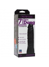 Насадка-фаллоимитатор для страпон-систем Vac-U-Lock CodeBlack 7 Inch Thin Dong - 18,3 см. - Doc Johnson - купить с доставкой в Ярославле