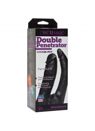 Черная насадка-фаллоимитатор для двойной стимуляции Double Penetrator - 16 см. - Doc Johnson - купить с доставкой в Ярославле