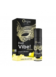 Съедобный жидкий вибратор Dual Vibe! со вкусом лимонного джина с тоником - 15 мл. - ORGIE - купить с доставкой в Ярославле