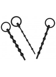 Набор из 3 черных силиконовых уретральных стимуляторов Training Set - Orion - купить с доставкой в Ярославле