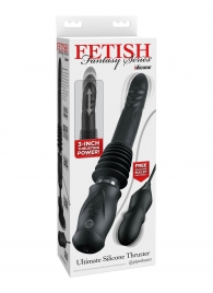Черный автоматический вибромассажер с вибропулей Ultimate Silicone Thruster - Pipedream - купить с доставкой в Ярославле