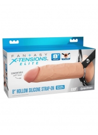 Полый страпон на ремнях 8’’ Hollow Silicone Strap-on - Pipedream - купить с доставкой в Ярославле