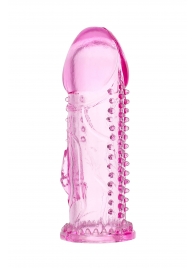 Розовая насадка на пенис с шипиками и коготком - 13,5 см. - A-toys - в Ярославле купить с доставкой