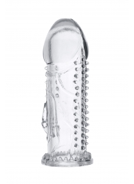 Прозрачная насадка на пенис с шипиками и коготком - 13,5 см. - A-toys - в Ярославле купить с доставкой