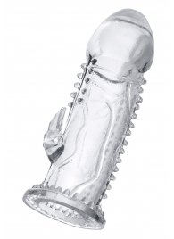 Прозрачная насадка на пенис с шипиками и коготком - 13,5 см. - A-toys - в Ярославле купить с доставкой