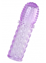 Фиолетовая рельефная насадка на пенис - 13,5 см. - A-toys - в Ярославле купить с доставкой