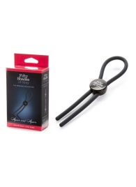 Тёмно-серое эрекционное кольцо с зажимом Again and Again Adjustable Cock Ring - Fifty Shades of Grey - в Ярославле купить с доставкой