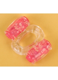 Прозрачное виброкольцо с двумя вибропульками - Toyfa Basic - в Ярославле купить с доставкой