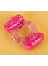 Фиолетовое виброкольцо с двумя вибропульками - Toyfa Basic - в Ярославле купить с доставкой