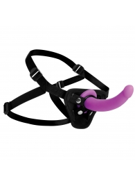 Лиловый поясной страпон Navigator Silicone G-Spot Dildo with Harness - 17,8 см. - XR Brands - купить с доставкой в Ярославле