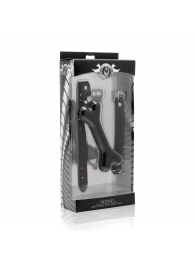 Черный кляп в форме косточки Hound Adjustable Dog Bone Gag - XR Brands - купить с доставкой в Ярославле