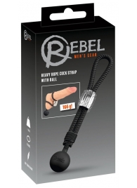 Черное эрекционное лассо с шариком-утяжелителем Heavy Rope - Orion - в Ярославле купить с доставкой