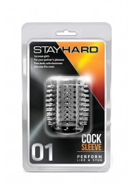 Прозрачная насадка с шипами STAY HARD COCK SLEEVE 01 CLEAR - Blush Novelties - в Ярославле купить с доставкой