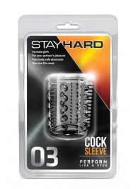 Прозрачная насадка с шипами и шишечками STAY HARD COCK SLEEVE 03 CLEAR - Blush Novelties - в Ярославле купить с доставкой