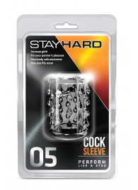 Прозрачная насадка с капельками STAY HARD COCK SLEEVE 05 CLEAR - Blush Novelties - в Ярославле купить с доставкой