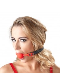 Силиконовый кляп-шар на чёрных ремешках Red Gag silicone - Orion - купить с доставкой в Ярославле