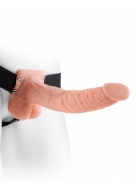 Полый страпон телесного цвета Hollow Strap-On with Balls - 24 см. - Pipedream - купить с доставкой в Ярославле