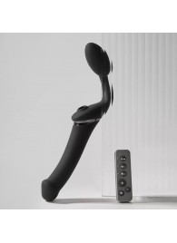 Черный безремневой вибрострапон Strap-On-Me Multi Orgasm Size XL - Strap-on-me - купить с доставкой в Ярославле