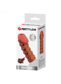 Телесная открытая насадка на пенис с бугорками - 19,8 см. - Baile - в Ярославле купить с доставкой