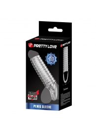 Прозрачная насадка на пенис с ребрышками и подхватом мошонки - Baile - в Ярославле купить с доставкой